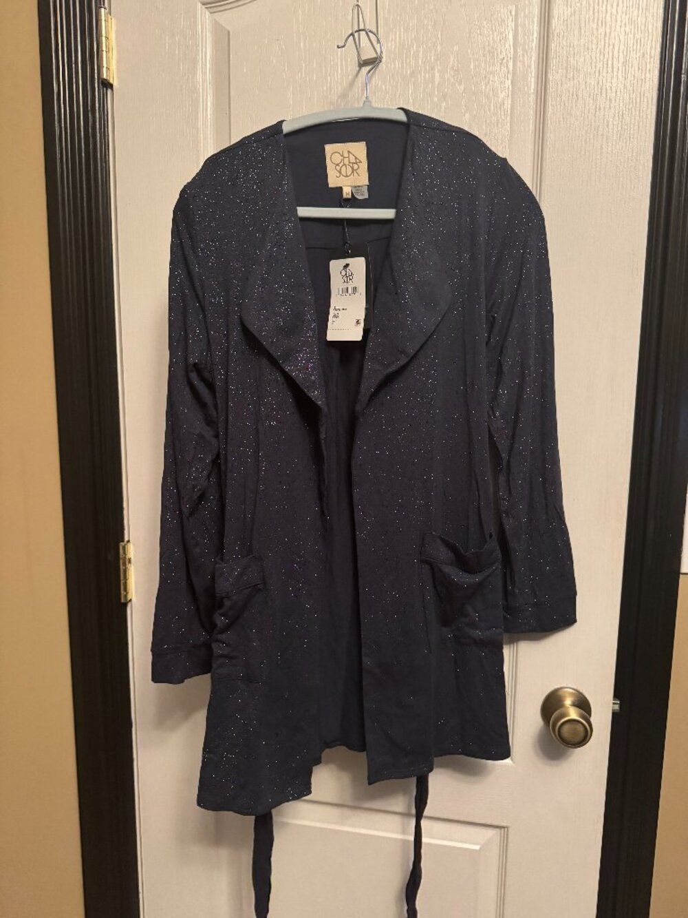 Chaser Brand Glitter Kimono Duster Wrap Jacket